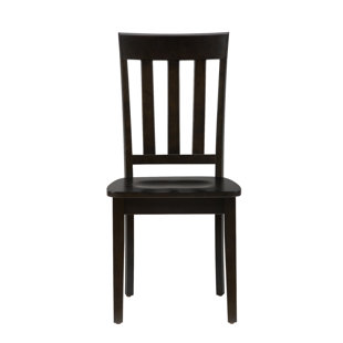 Jocelyn Vertically Slated Back Solid Wood Dining Chair (Set of 2) by Longshore Tides