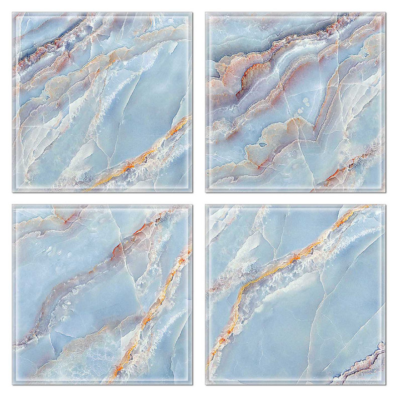 Upscale Designs By Ema 6 X 6 Glass Decorative Accent Tile In Blue Brown Wayfair