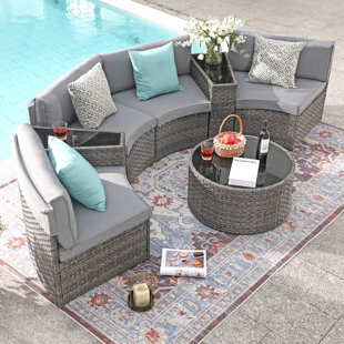 All-Weather Wicker Outdoor 17 h Square Ottoman with Cushion Beige Beach Nautical Coastal Steel Included Removable Cushions Weather Resistant 