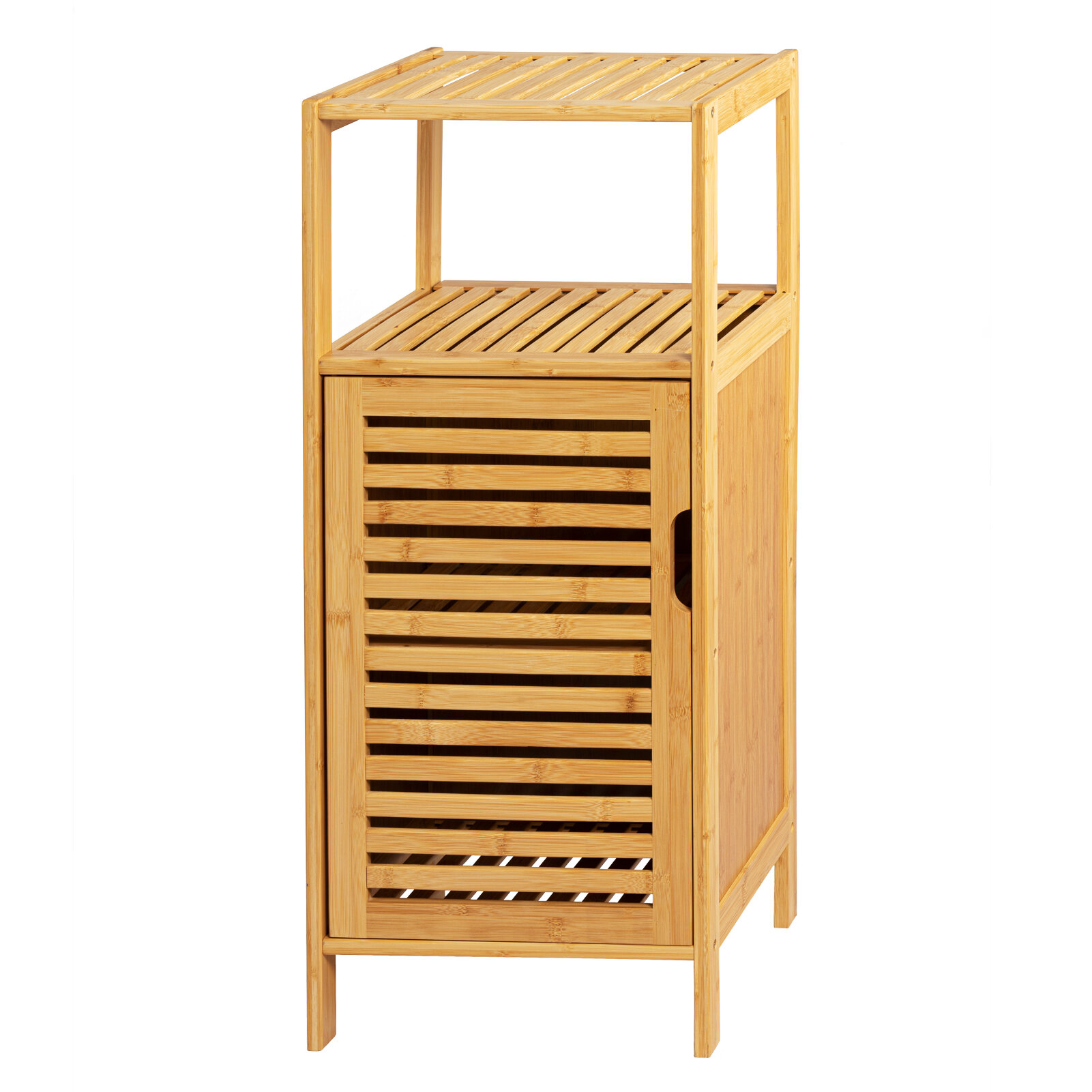 3 Tier Bathroom Storage Free Standing Floor Cabinet with Single Door Side Table 