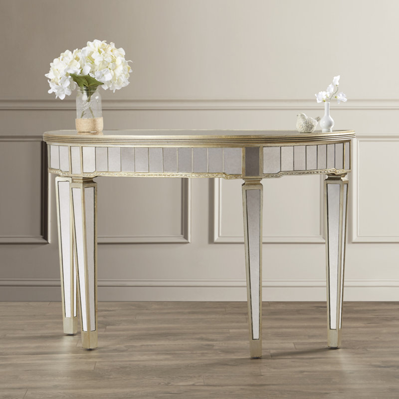 Willa Arlo Interiors Roehl Mirrored Console Table In Antique Silver Roehl Mirrored Console Table In Antique Silver