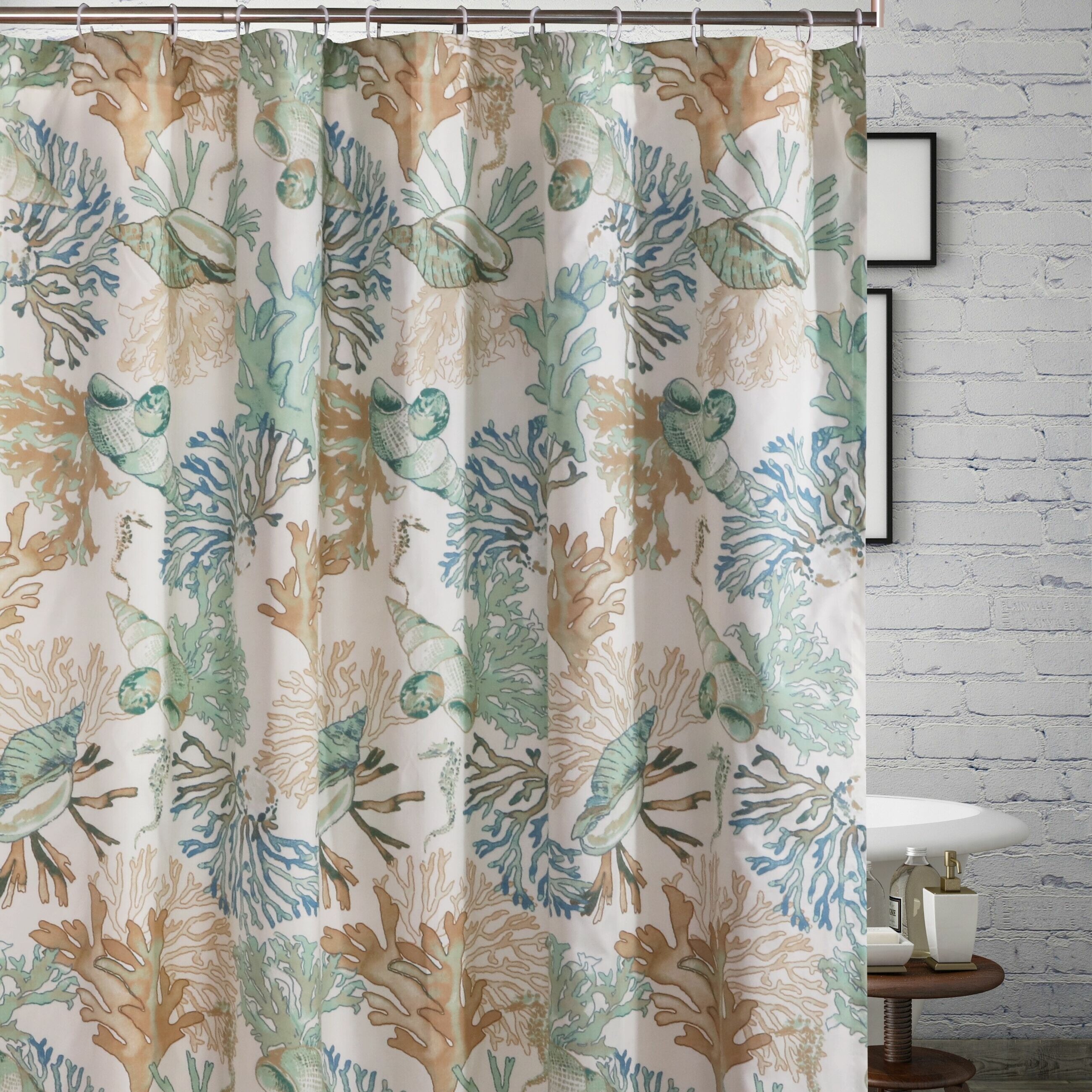 seashell shower curtain