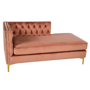 Hadriana Tufted Chaise Lounge by Everly Quinn Great price