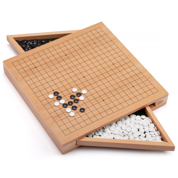 GSE Games & Sports Expert 12inches Wooden Wood Go Board Game Set With