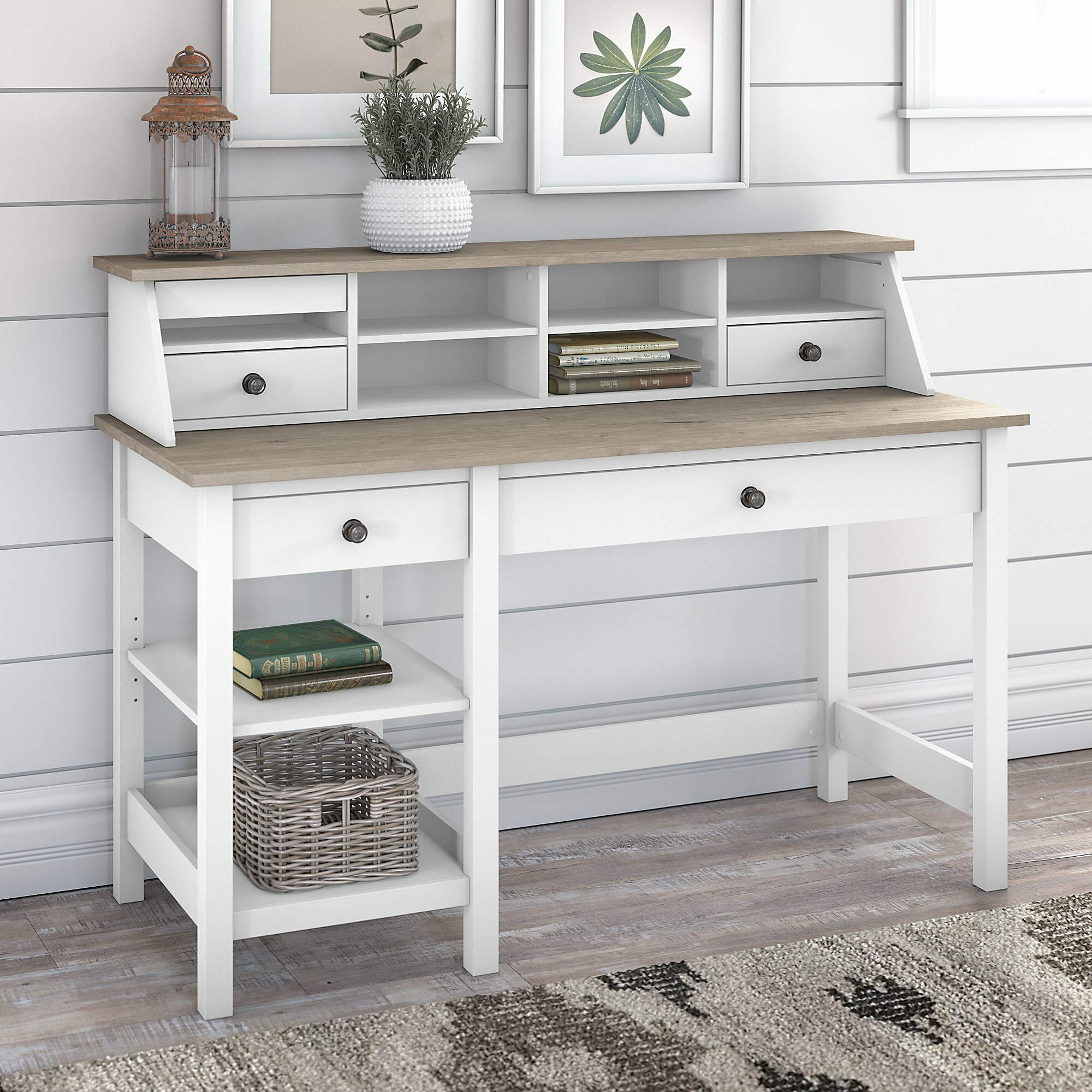Rosecliff Heights Jace 54w Computer Desk With Shelves And Desktop