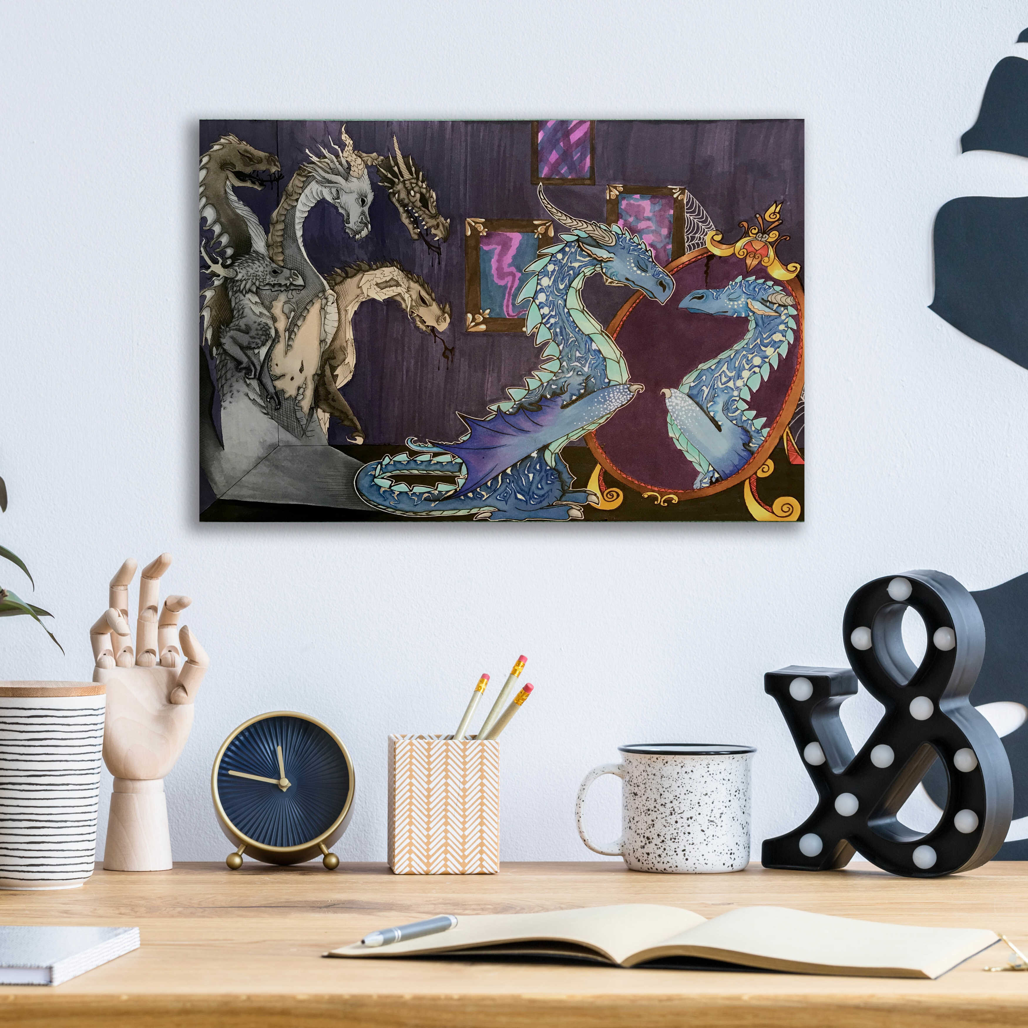 Trinx Dragon In The Mirror Dragon In The Mirror - Graphic Art on | Wayfair