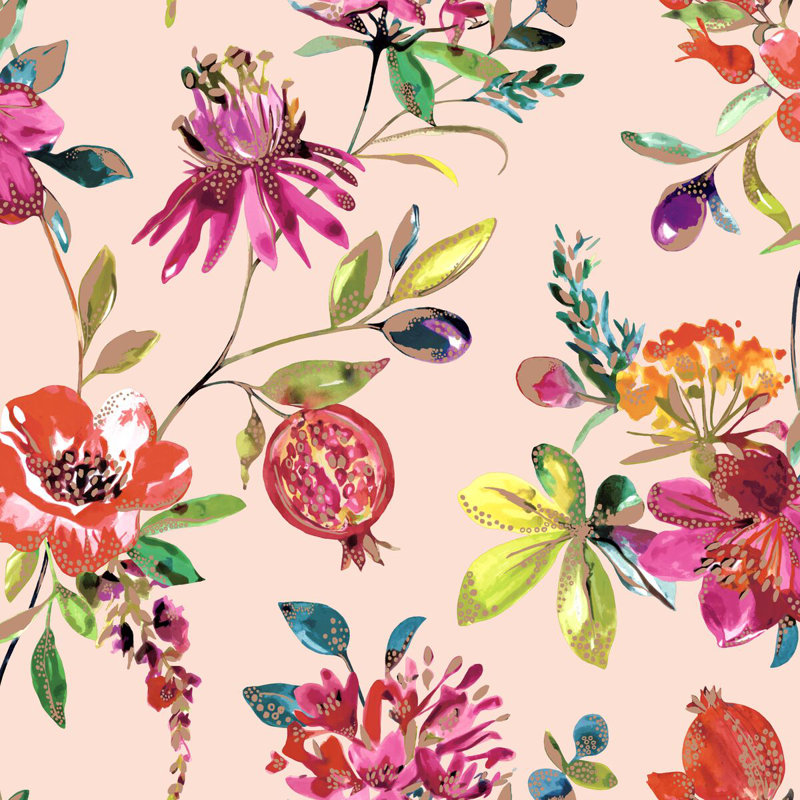 Walls Republic Bright Blossoms 33 L X 21 W Wallpaper Roll Reviews Wayfair
