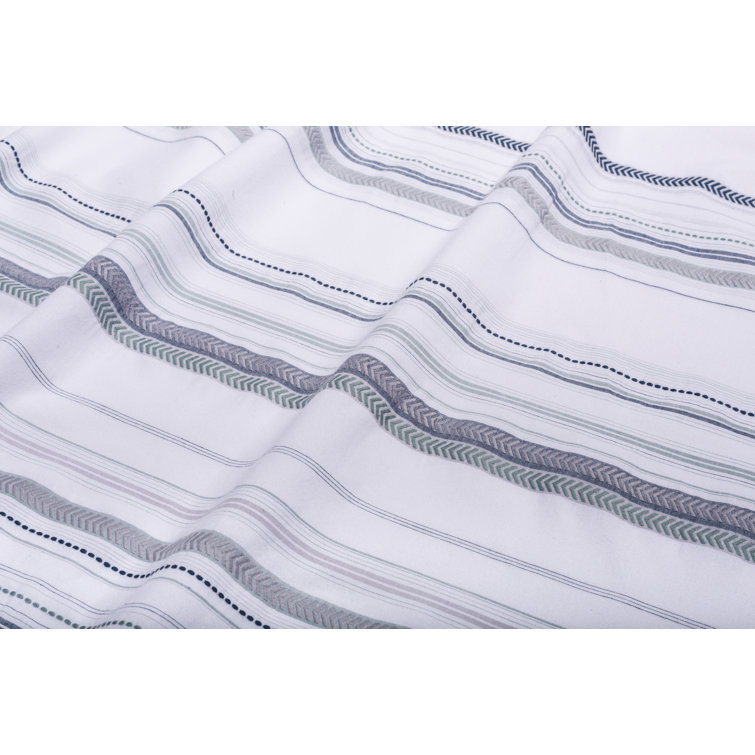 Gracie Oaks Deane White Blue Gray 100 Cotton 180 Tc Duvet Cover Set Reviews Wayfair