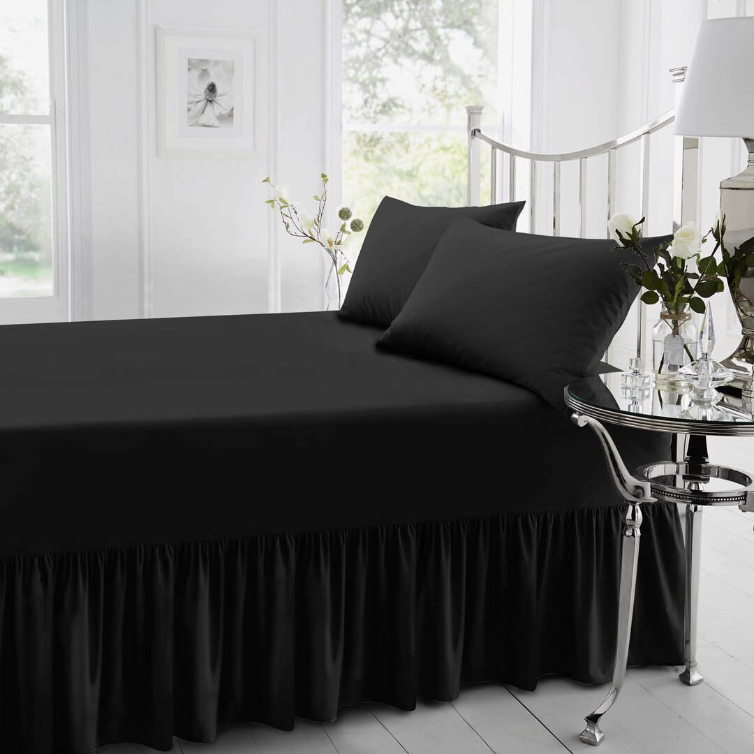 180 Thread Count Bed Valance black