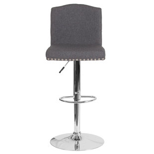 Prasad Adjustable Height Swivel Bar Stool by Winston Porter