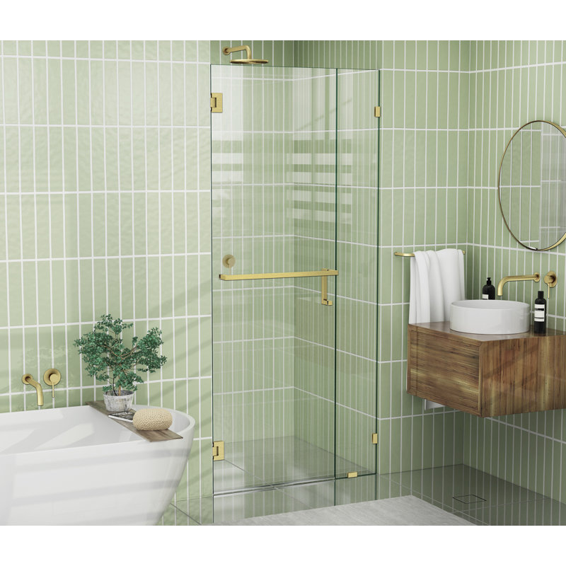Glass Warehouse 78 X 33 25 Frameless Towel Bar Shower Door Wall Hinge Wayfair