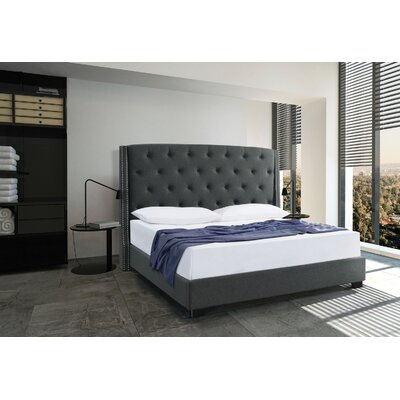 Upholstered Panel Bed Brady Home Size: Queen, Color: Charcoal