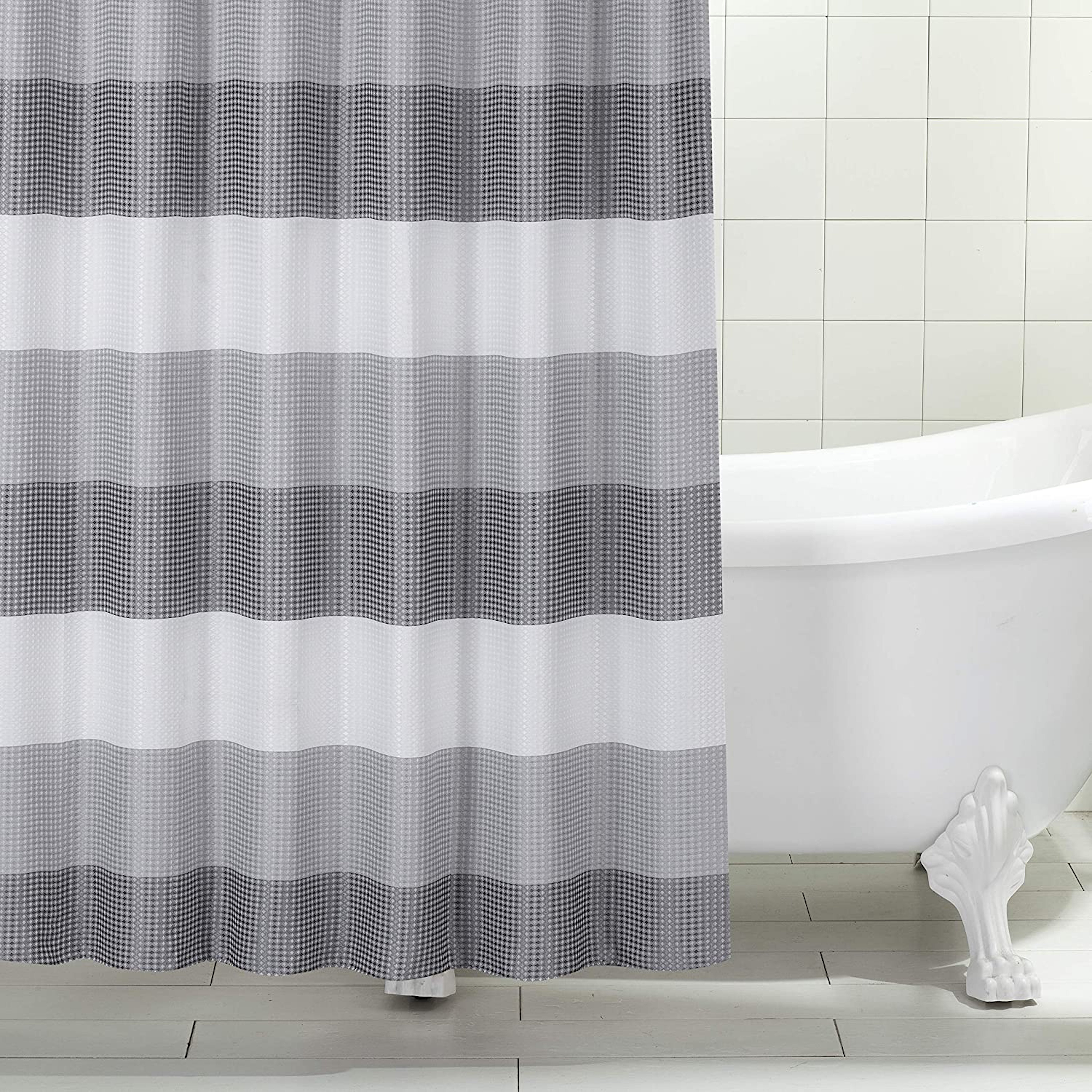 Waffle Weave Fabric Shower Curtain for Bathroom Waterproof 70 x 72 inch,1 Panel 