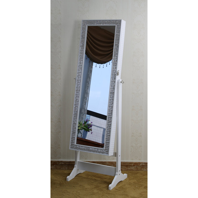 House Of Hampton Navarrette Jewelry Armoire With Mirror Reviews Wayfair