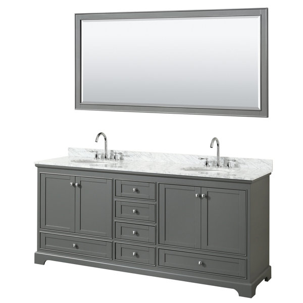 Wyndham Collection Deborah 80" Double Bathroom Vanity Set ...