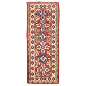 Kazak Hand-Knotted Red/Ivory Area Rug