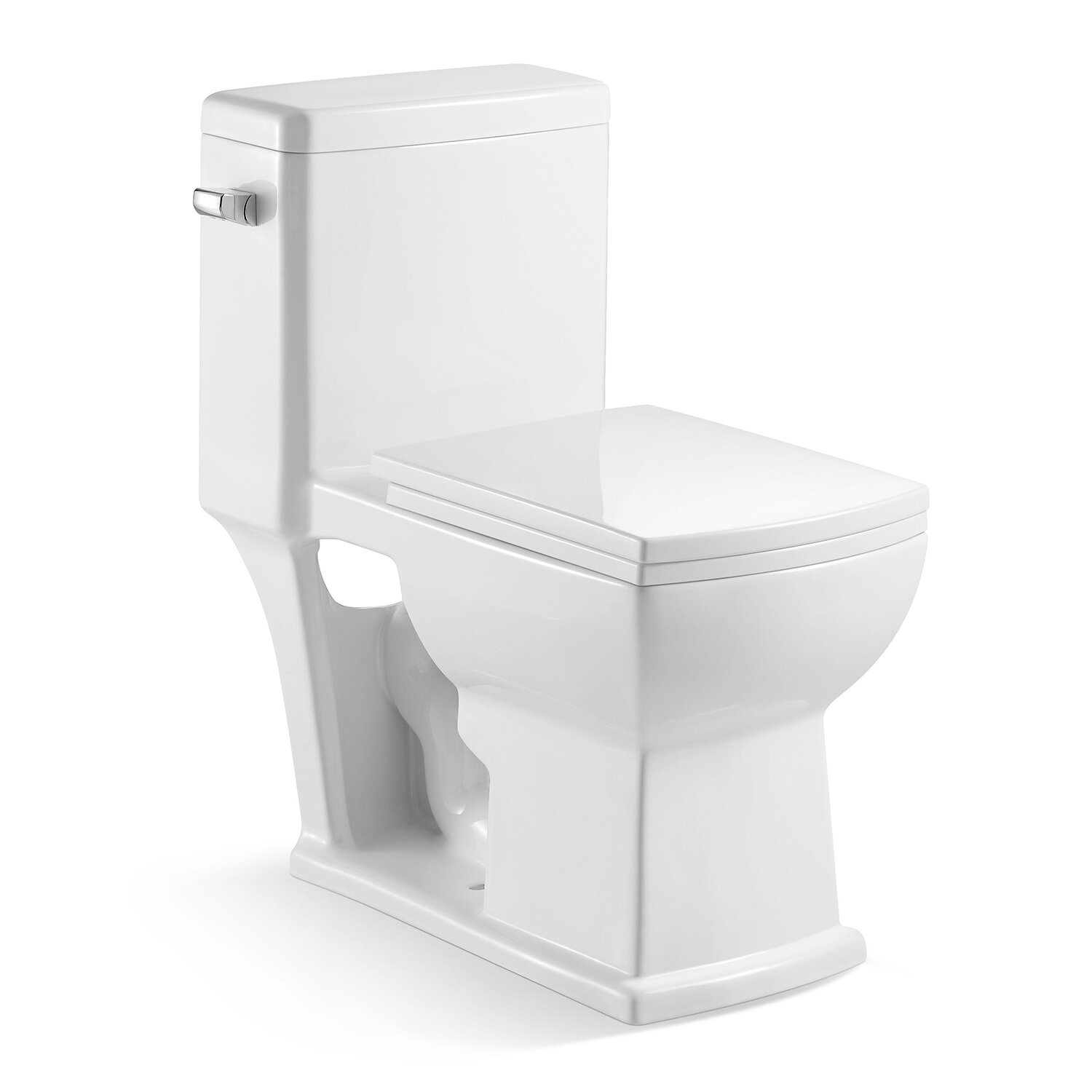 Pengfang Worldwide Llc 1 28 Gpf Water Efficient Elongated One Piece Toilet Seat Included Wayfair