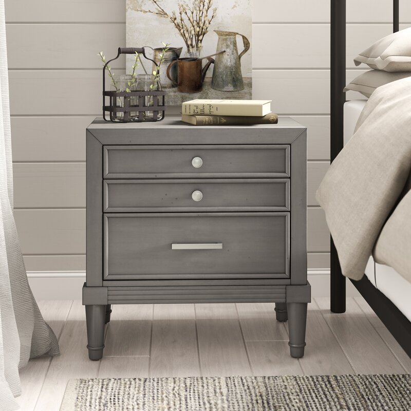 Laurel Foundry Modern Farmhouse Saratoga 3 Drawer Nightstand Reviews Wayfair