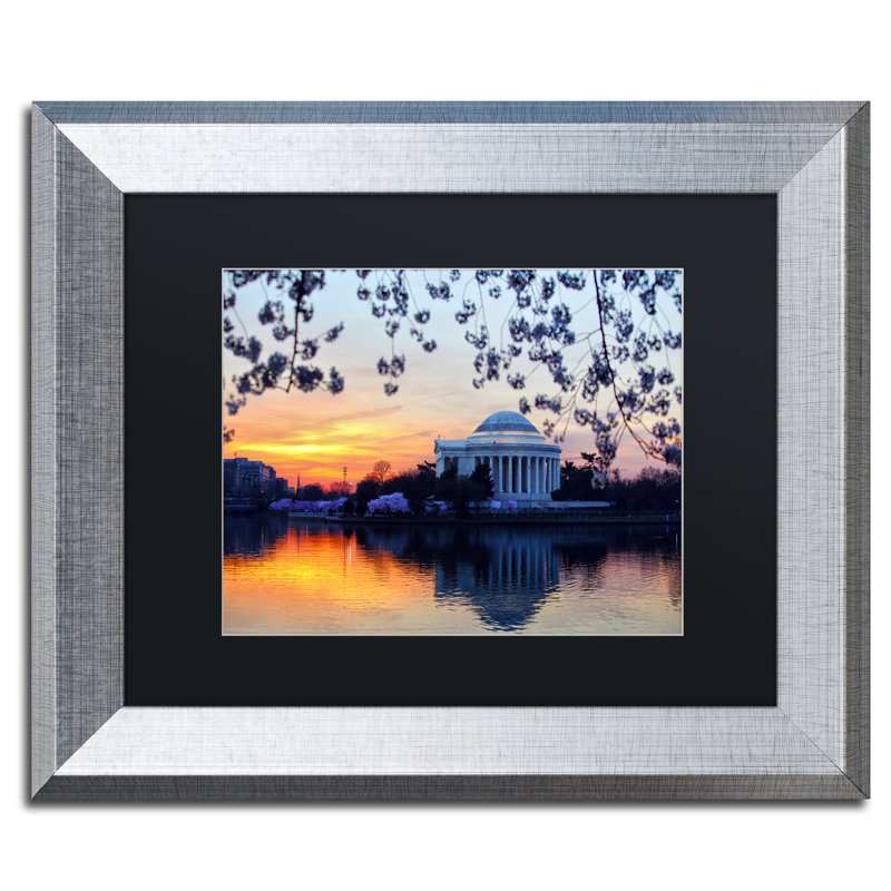 Trademark Art Jefferson Memorial Sunrise By Cateyes Framed Photographic Print Wayfair