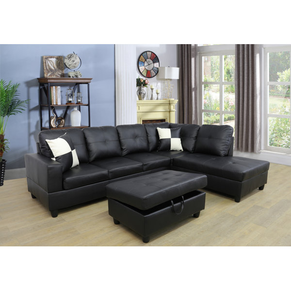 Square Leather Sectional Wayfair