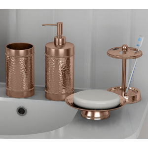 Nikolas Copper Hammered 4 Piece Bathroom Accessory Set
