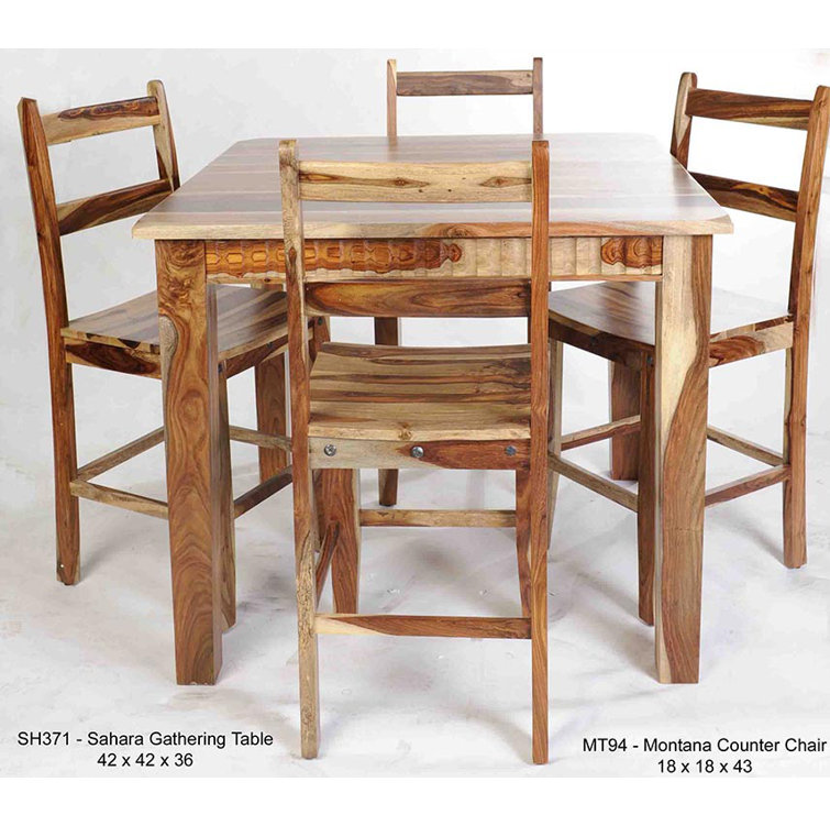 Aishni Home Furnishings Sahara Counter Height 42 Sheesham Solid Wood Dining Table Wayfair