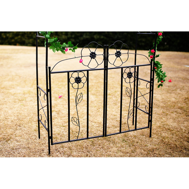 1. GO Garden Arched Steel Arbor with Gate & Reviews | Wayfair