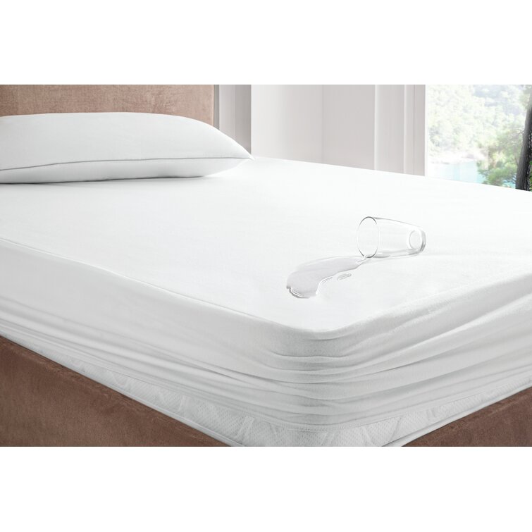 Waterproof Mattress Protector White Cotton Terry By Stain Guard size Cal King 