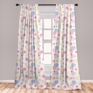 Ambesonne Pastel Curtains Big And Small Watercolor Spots Dots Romantic And Abstract Teenage Girls Pattern Window Treatments 2 Panel Set For Living