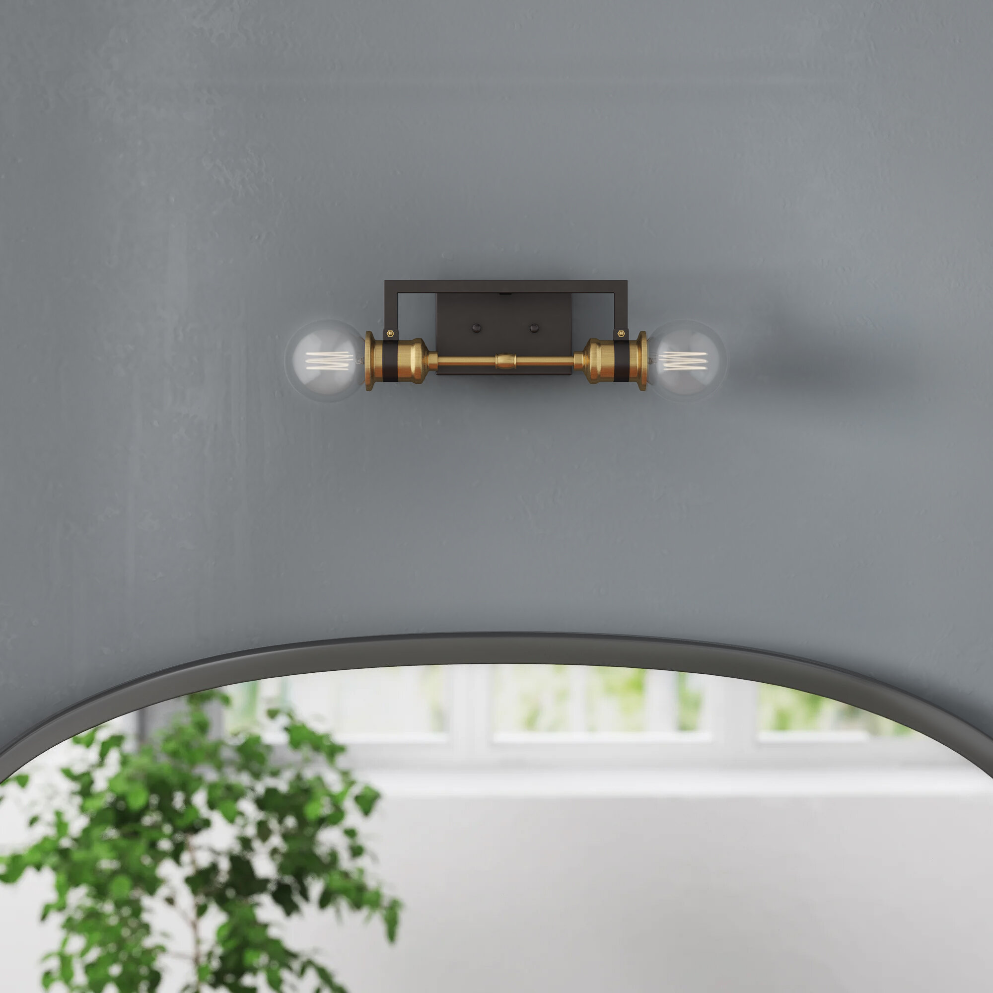 2 Light Dimmable Warm Brass Black Bath Bar Reviews Joss Main