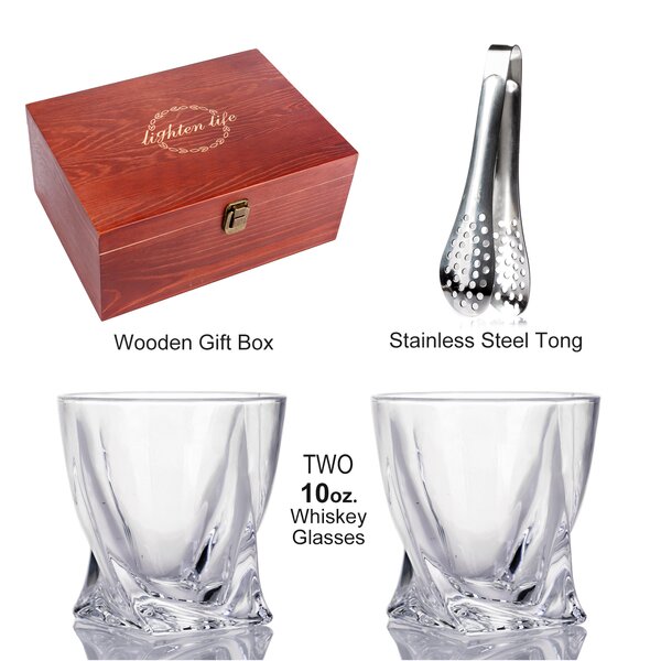 Personalised Engraved Pair Crystal Cut Tumber Set With Presentation Box Whiskey 