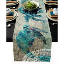 Tabletop Collection for Family Dinners/Weddings/Party and Everyday Use 14x72 PIEPLE Cotton Linen Table Runners Dresser Scarves Cow Skulls and Stars Repeating Patterns 