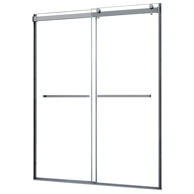Hazelwood Home Lagoon Roller 47 X 76 Double Sliding Frameless Shower Door Wayfair