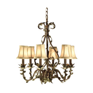 Go to store & view more images 6-Light Shaded Chandelier by JB Hirsch Home Decor
