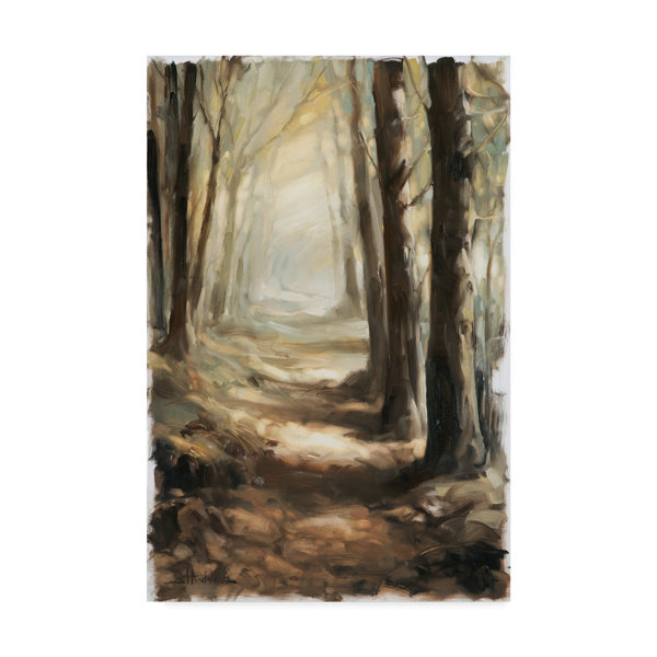 Trademark Art Forest Path Oil Acrylic Painting Print On Wrapped