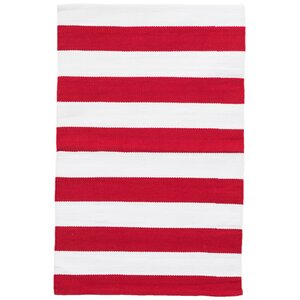 Catamaran Red/White Indoor/Outdoor Area Rug