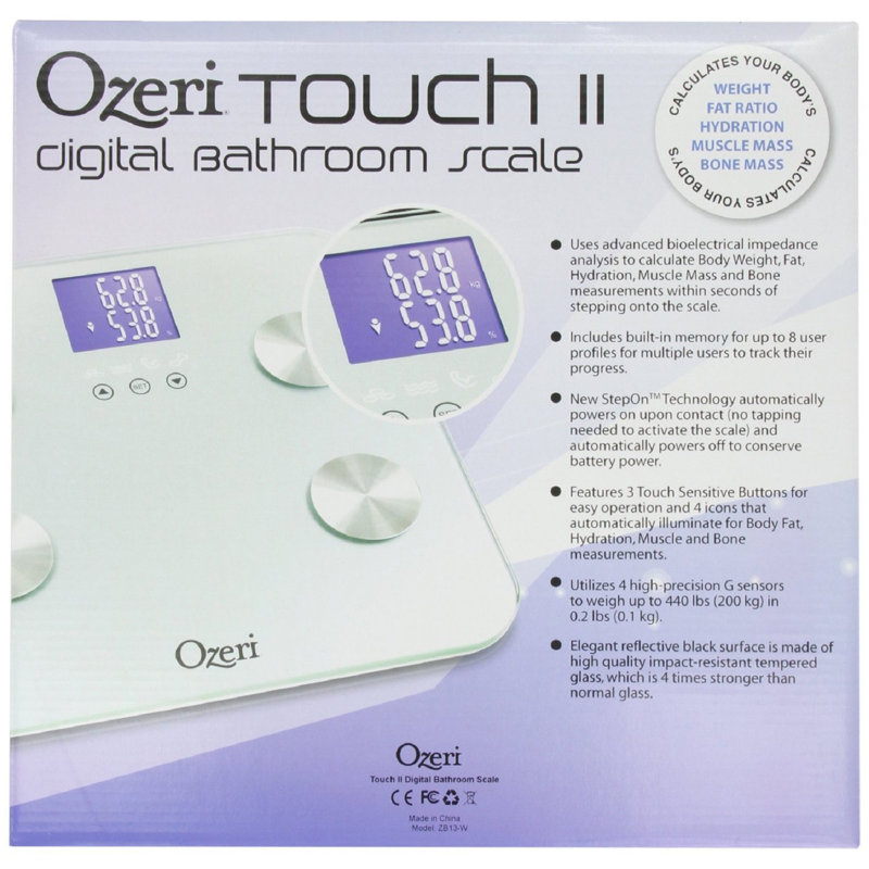 Ozeri Touch 440 Lbs Total Body Bath Scale Auto Recognition And Infant Tare Technology