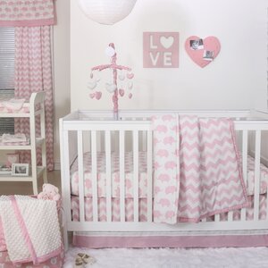 Ellie Chevron 4 Piece Crib Bedding Set