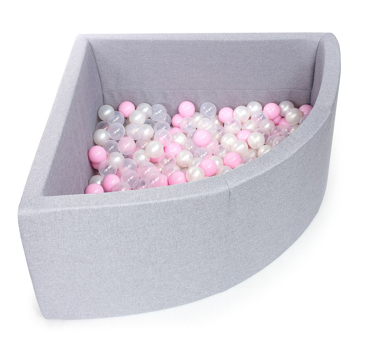 grey and pink ball pit