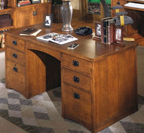 Millwood Pines Benno Double Pedestal Solid Wood Executive Desk