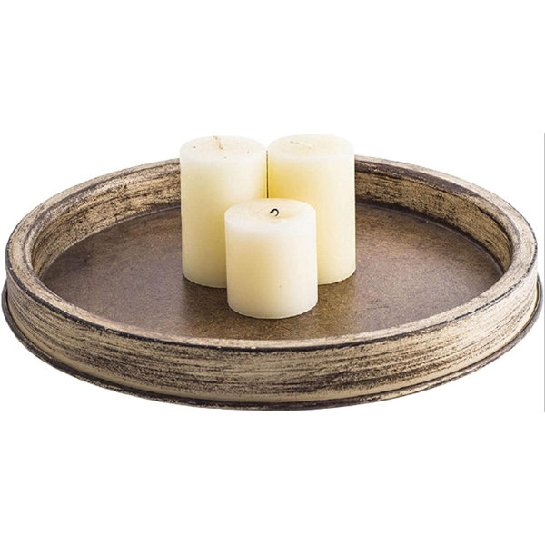 Metal Candle Holder 2 Trays Pillars Table Stand Home Wedding Antique Decoration 