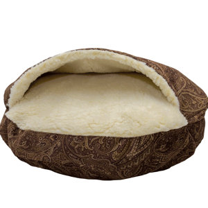 Snow Dog Orthopedic Premium Cozy Cave Hooded Dog Bed with Sherpa Interior