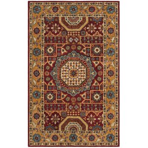 Murray Hand Tufted Wool Red Area Rug