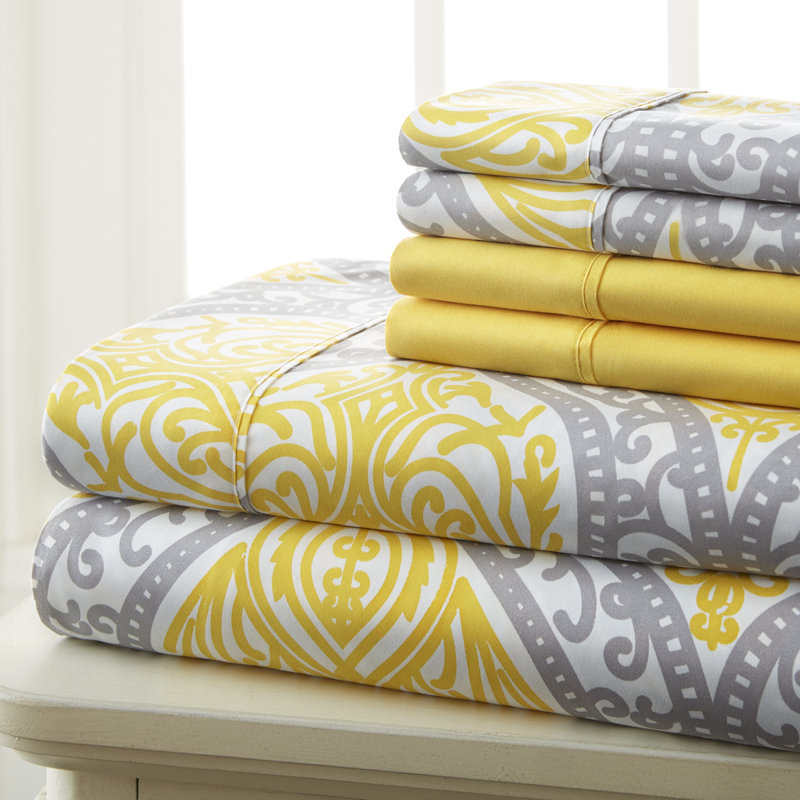 Charlton Home Lakeville Damask Sheet Set Reviews Wayfair