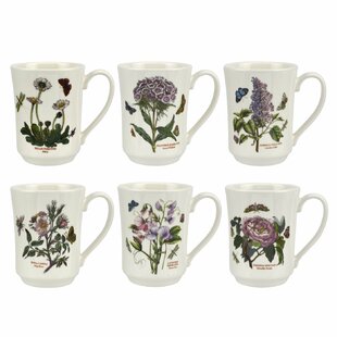 6 piezas, porcelana, 16 x 1,5 x 1 cm Cuchara de té Botanic Garden 