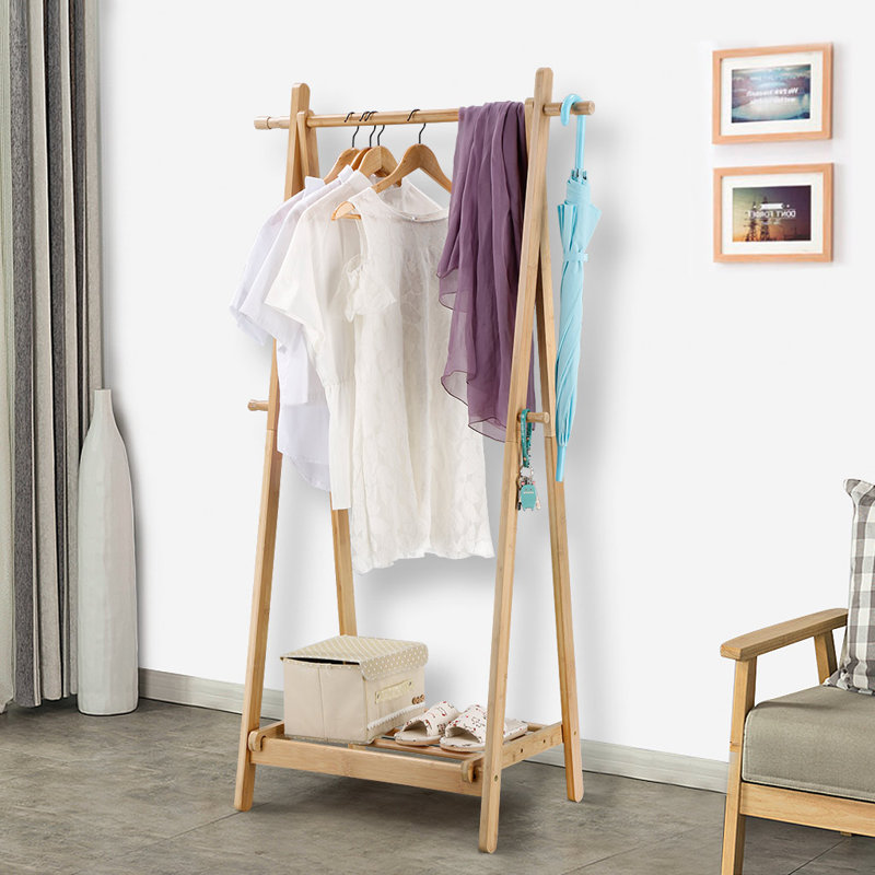 Langria 31 5 W Laundry Rack With 4 Side Hooks Garment Rack