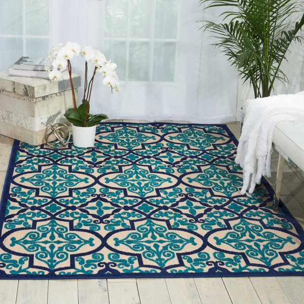 Korolevu Geometric Navy Blue Indoor Outdoor Area Rug Reviews Navy Blue Indoor Outdoor Area Rug