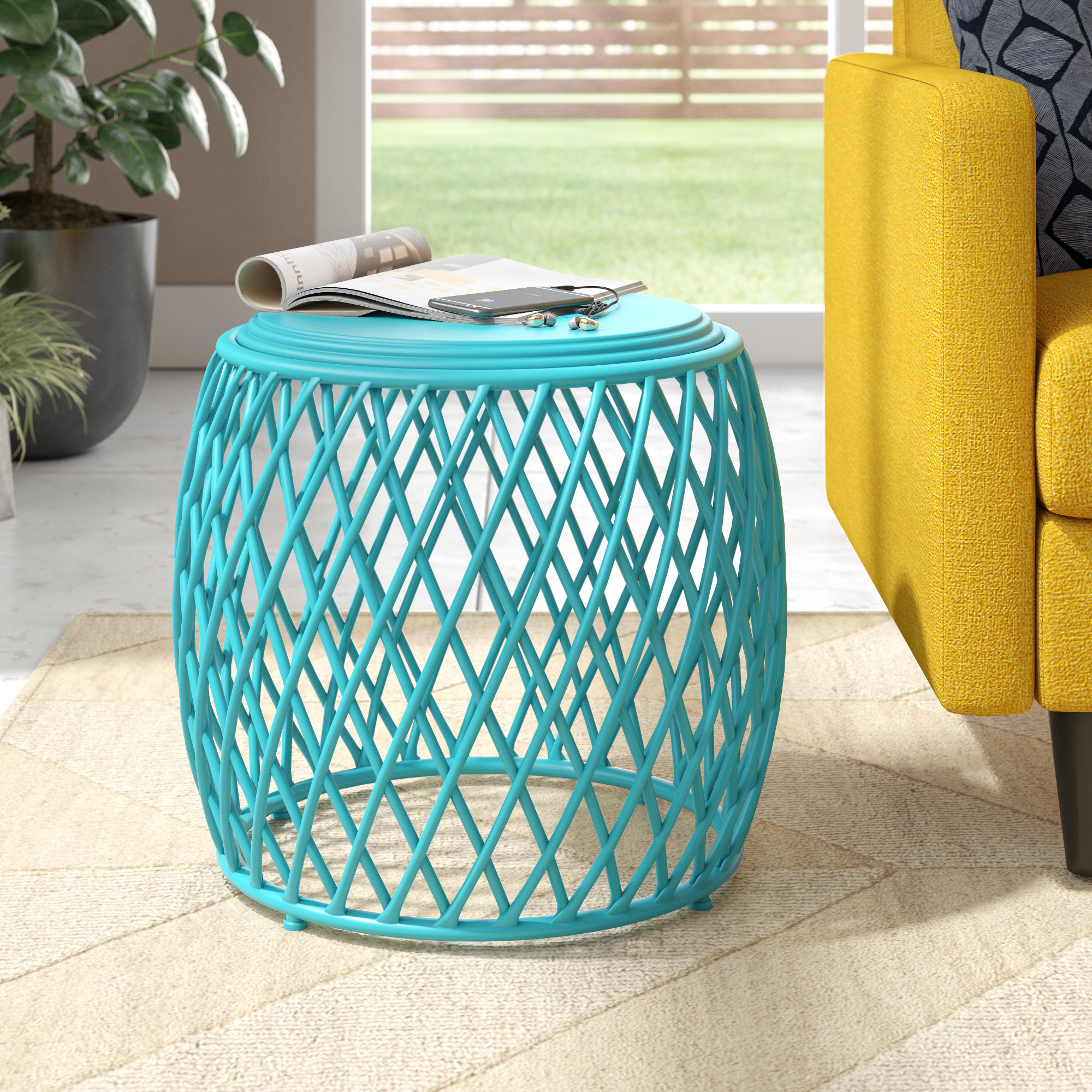 Wrought Studio Milano 17.75'' Tall Drum End Table & Reviews Wayfair
