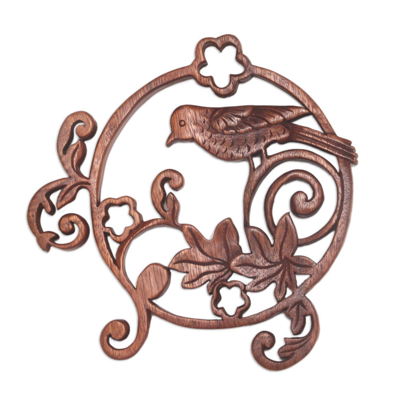 World Menagerie Pigeon Garden Wood Relief Panel Wall Décor ...