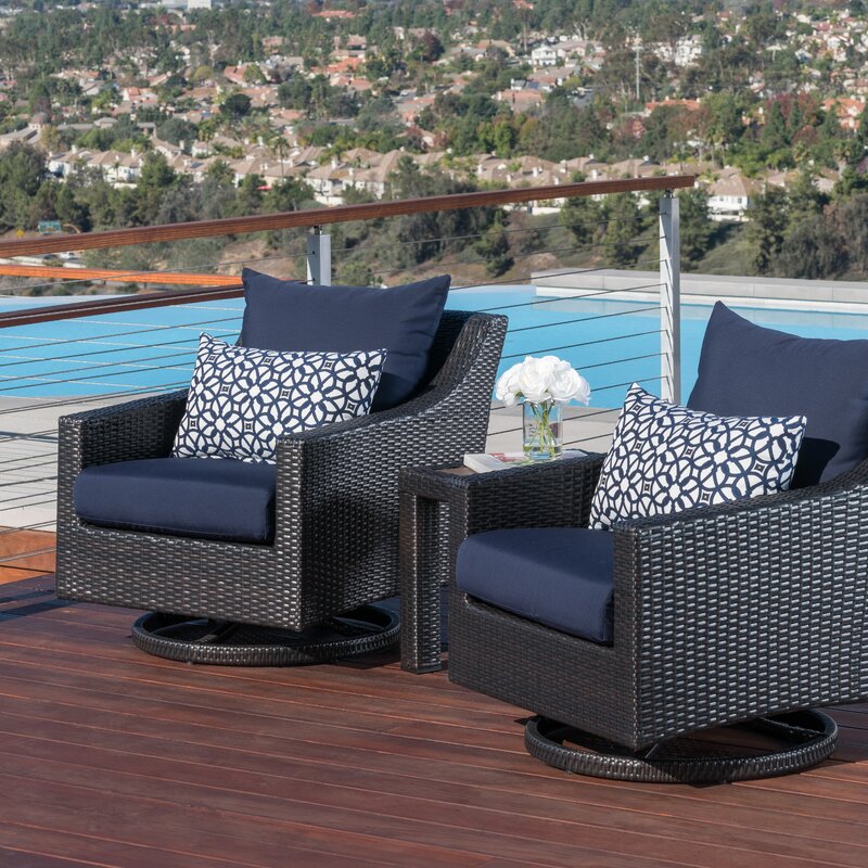 Three Posts Northridge Swivel Patio Chair With Sunbrella Cushions Reviews Wayfair